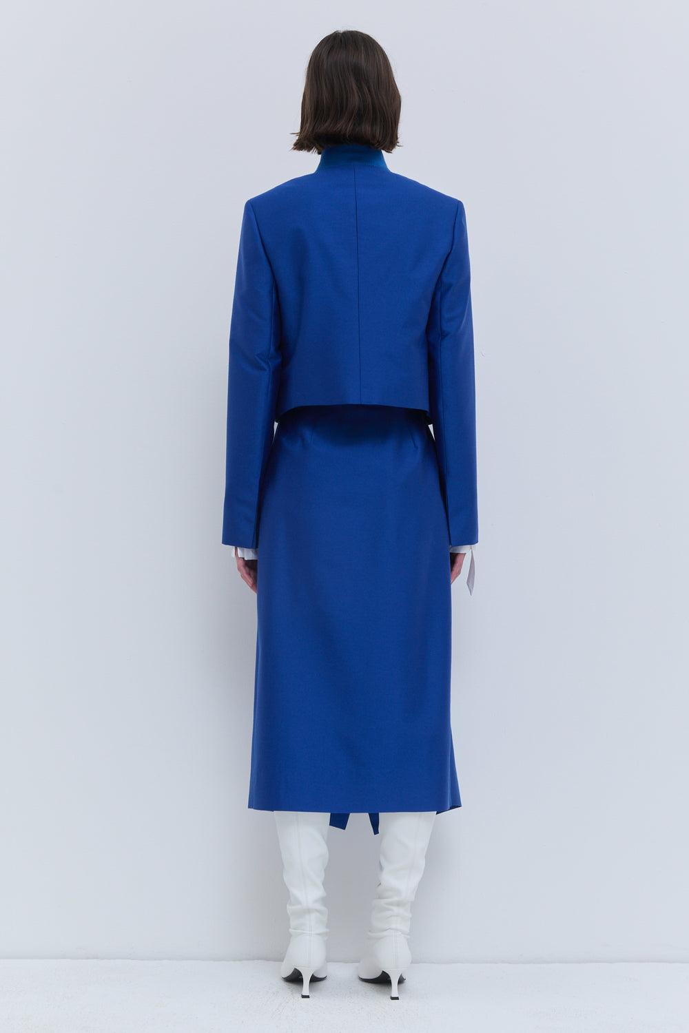 Javas deep blue jacket styled with matching trousers