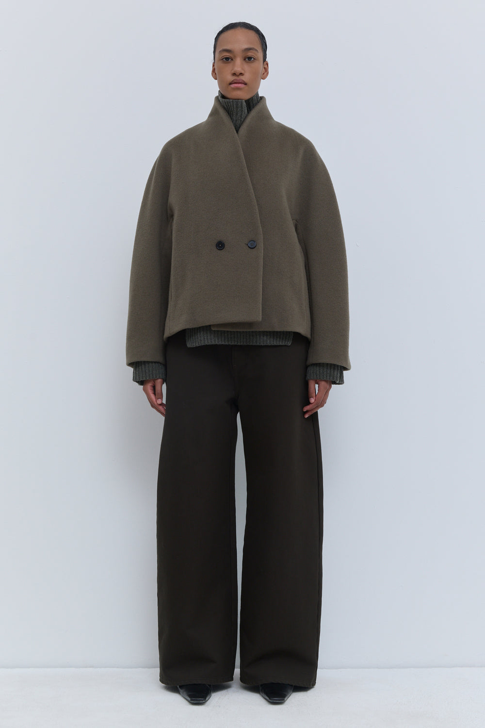 Javin short jacket in laurel virgin wool