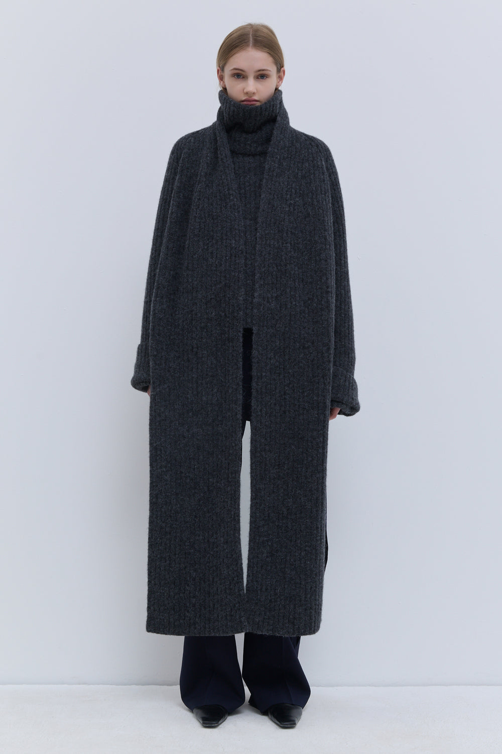 Christian Wijnants Keleko anthracite chunky rib cardigan
