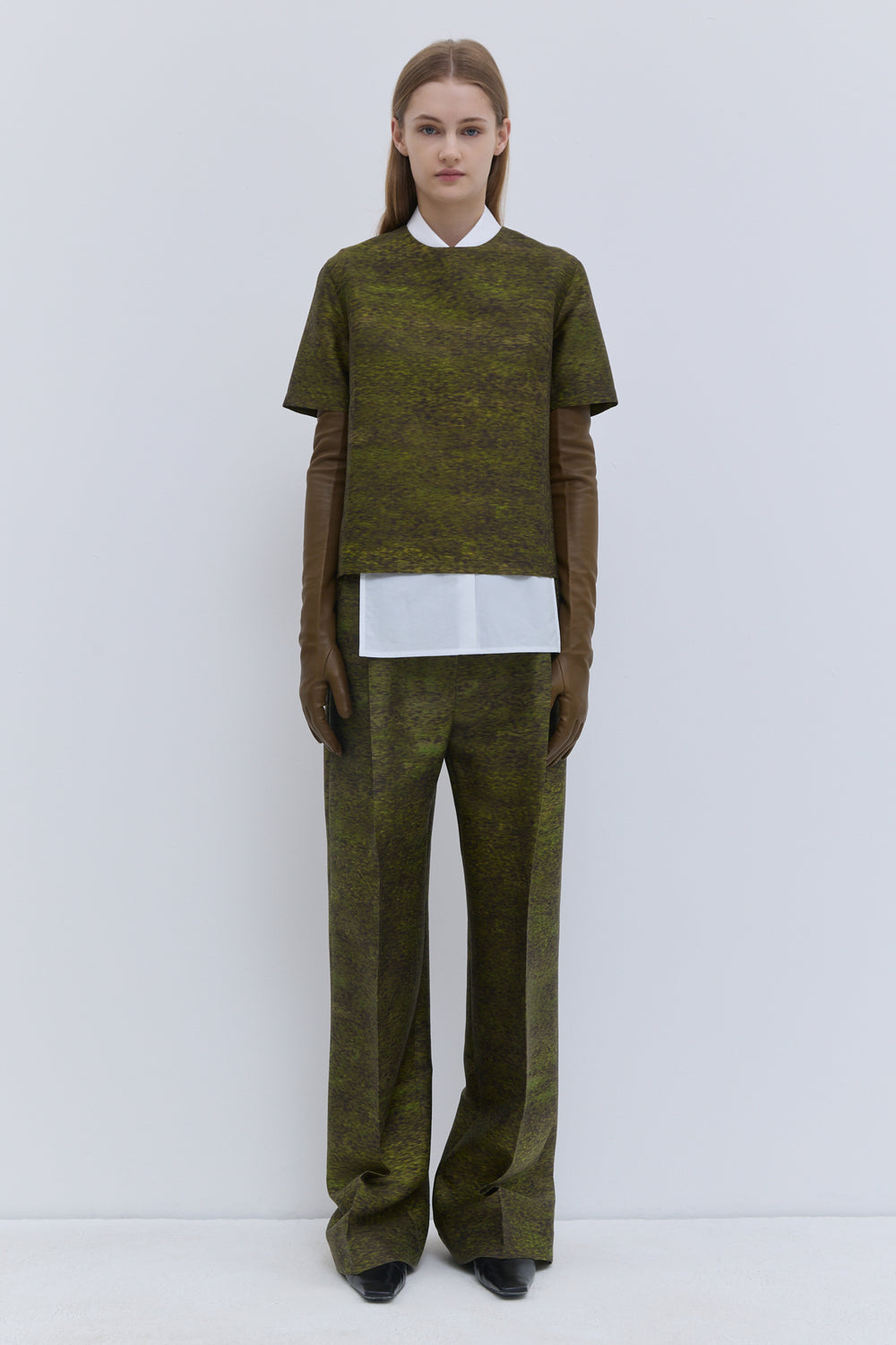 Tanti Top in Forest Storm printed wool and silk