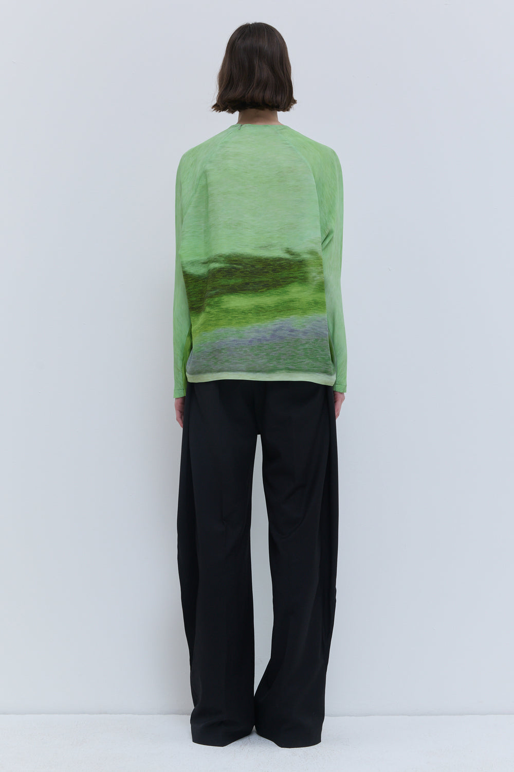 Tavax long sleeve silk top with batwing sleeves