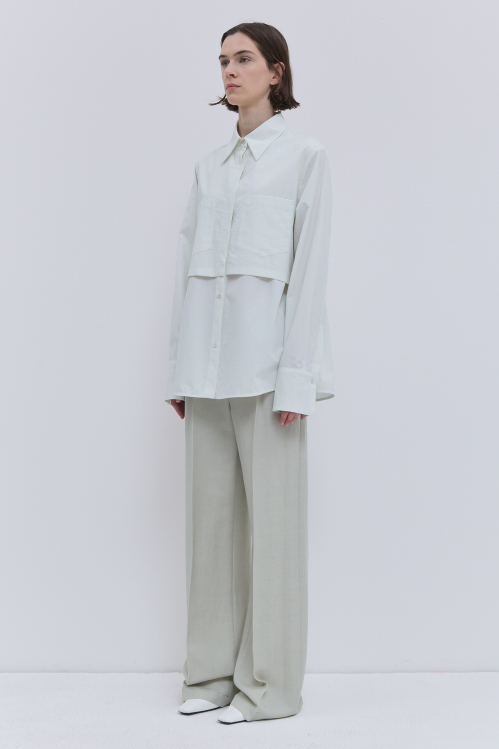 Ice organic cotton shirt with double-layered design