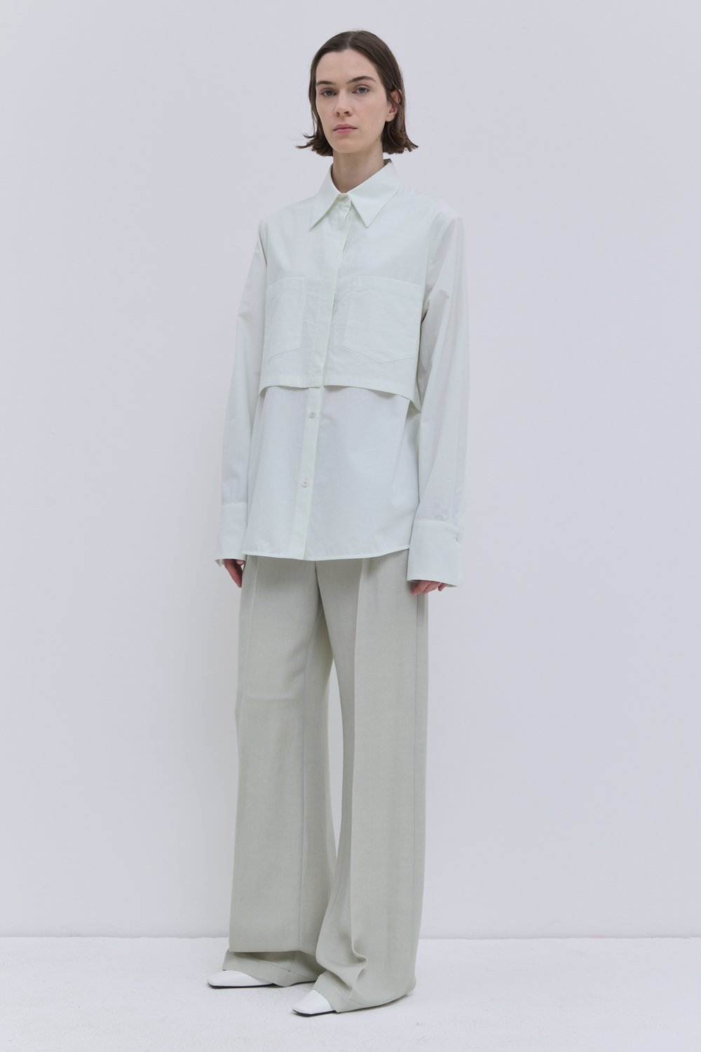 Tolla double-layered shirt with patch pockets