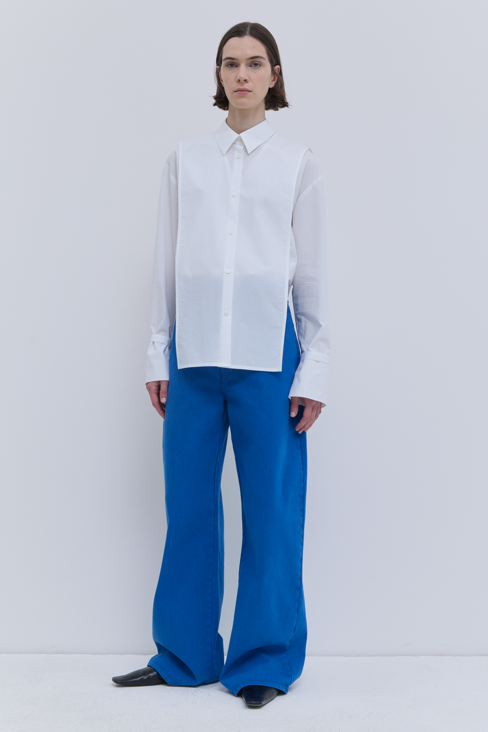 Tupas Woven Top in white Japanese organic cotton